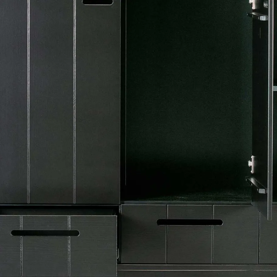 Discount Wohnen 140x195x53 Kleiderschrank 3-türig & 3 Schubladen - Vindrus