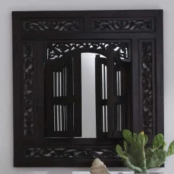 Outlet Wohnen 80x90x5 Kolonialstil Spiegel mit zwei Türen - Islando