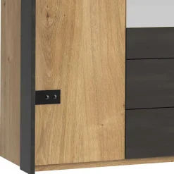 New Wohnen 200x216x58 Kombi-Kleiderschrank mit Spiegeln - Bram