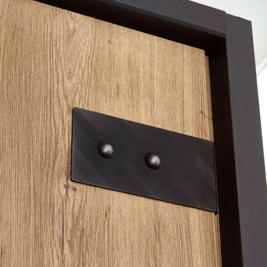 New Wohnen 200x216x58 Kombi-Kleiderschrank mit Spiegeln - Bram
