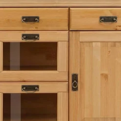 Hot Wohnen 145x84x40 Kommode aus Holz mit Glas - Arendu