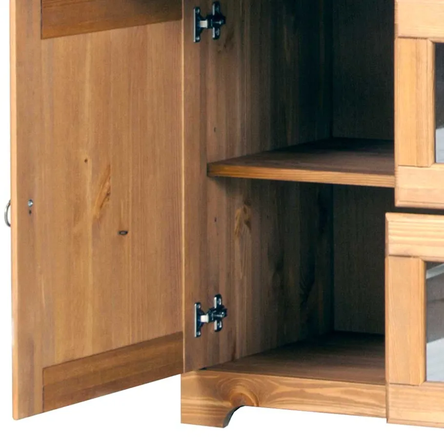 Hot Wohnen 145x84x40 Kommode aus Holz mit Glas - Arendu