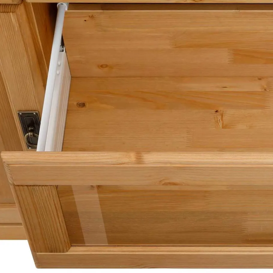 Hot Wohnen 145x84x40 Kommode aus Holz mit Glas - Arendu