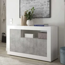 Clearance Wohnen 138x86x43 Kommode in Dekor Beton - Niris