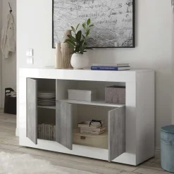 Clearance Wohnen 138x86x43 Kommode in Dekor Beton - Niris