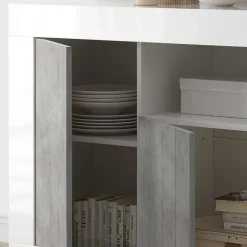 Clearance Wohnen 138x86x43 Kommode in Dekor Beton - Niris