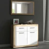 Outlet Wohnen 120x87x43 Kommode in glänzendem Weiß - Anieva