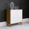 Sale Wohnen 90x92x40 Kommode in Weiß & Wildeiche - Diesta