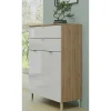 Hot Wohnen 60x97x34 Kommode in Weiß Hochglanz - Narilos