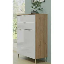 Hot Wohnen 60x97x34 Kommode in Weiß Hochglanz - Narilos