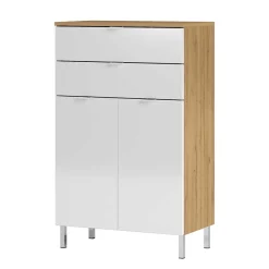 Hot Wohnen 60x97x34 Kommode in Weiß Hochglanz - Narilos