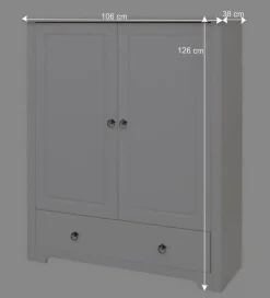 Wohnen 106x126x38 Kommode mit Doppeltür - Velriva