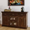 Discount Wohnen 145x84x40 Kommode mit Glas im Kolonialstil - Jurcavs