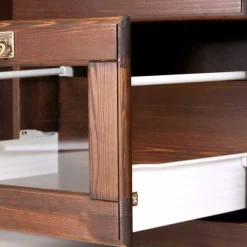 Discount Wohnen 145x84x40 Kommode mit Glas im Kolonialstil - Jurcavs