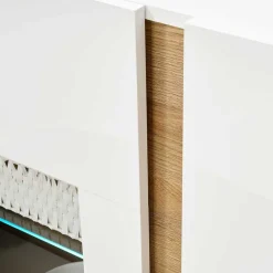 Discount Wohnen 138x91x40 Kommode mit Glas 3-türig - Myrda