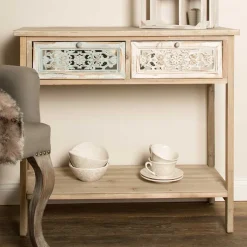 Outlet Wohnen 85x77x37 Konsolentisch im Shabby Chic aus Tanne - Pontecuna