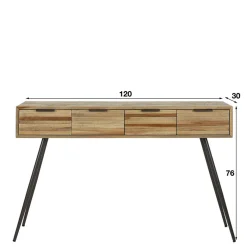 Hot Wohnen 120x73x30 Konsolentisch mit vier Schubladen - Fire