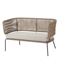 Discount Wohnen 135x80x65 Kordelgeflecht Sofa mit Sitzpolster - Membres