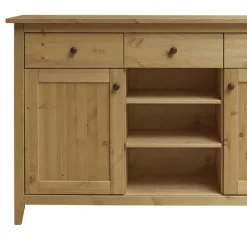 Best Wohnen 144x91x40 Landhaus Anrichte aus Kiefer Massivholz - Krems