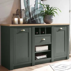 New Wohnen 152x83x45 Landhaus Anrichte in Graugrün - Eylan