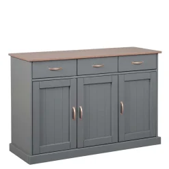 Online Wohnen 131x86x45 Landhaus Anrichte in Grau & Braun - Nepplan