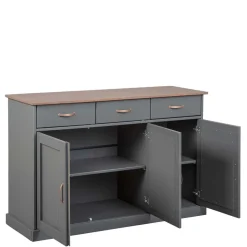 Online Wohnen 131x86x45 Landhaus Anrichte in Grau & Braun - Nepplan