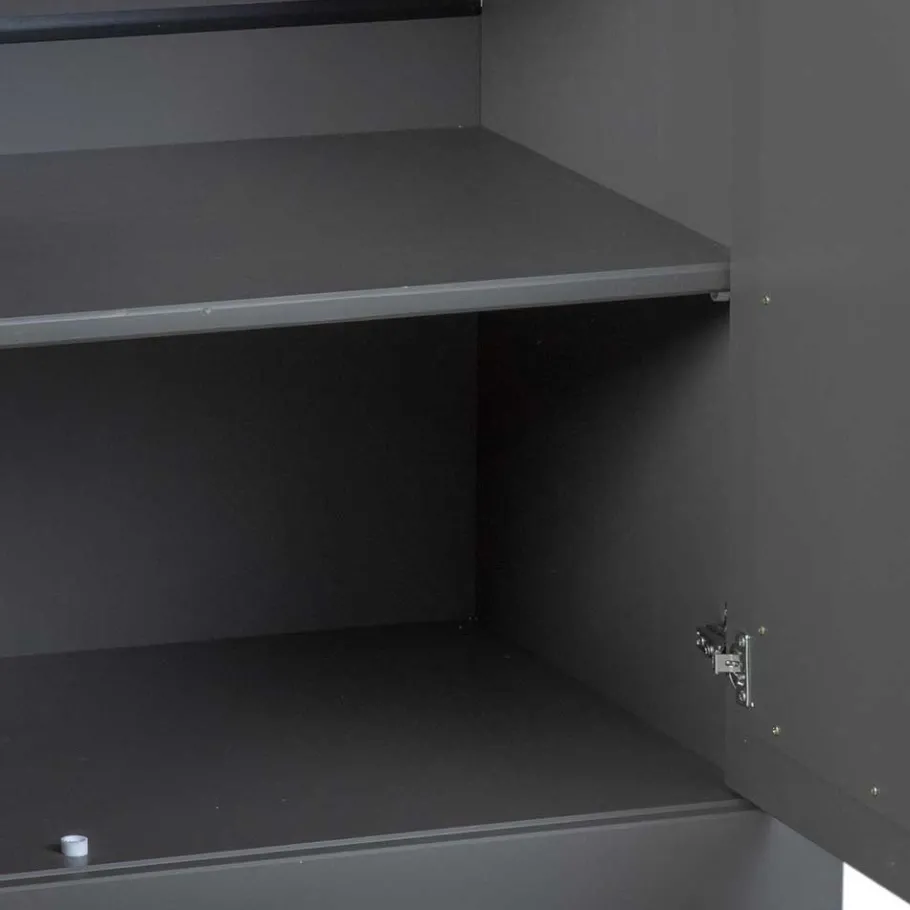 Online Wohnen 131x86x45 Landhaus Anrichte in Grau & Braun - Nepplan