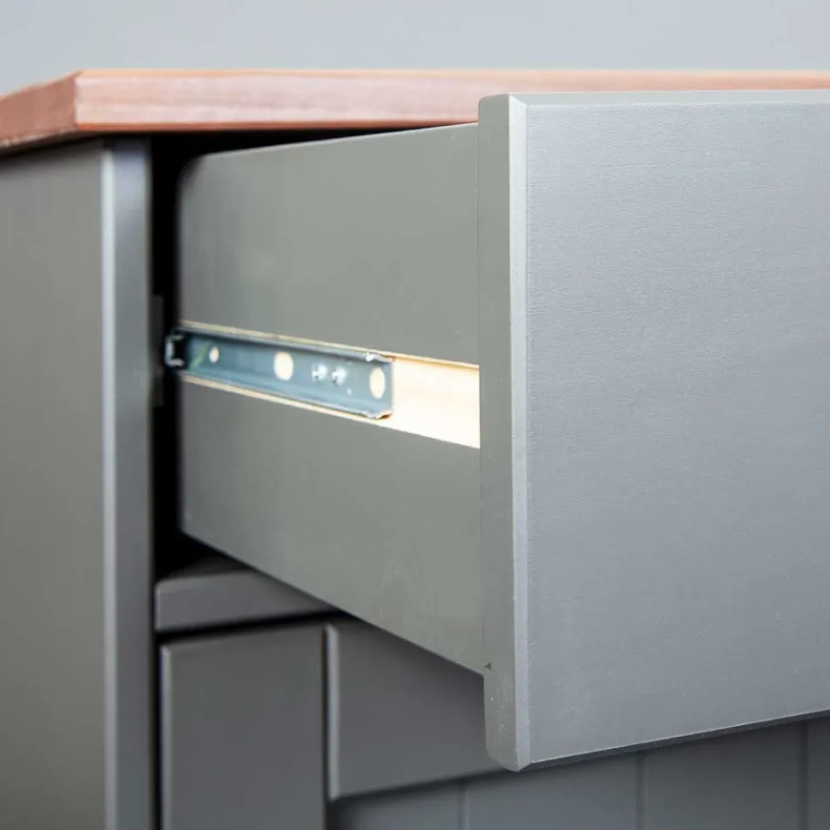 Online Wohnen 131x86x45 Landhaus Anrichte in Grau & Braun - Nepplan