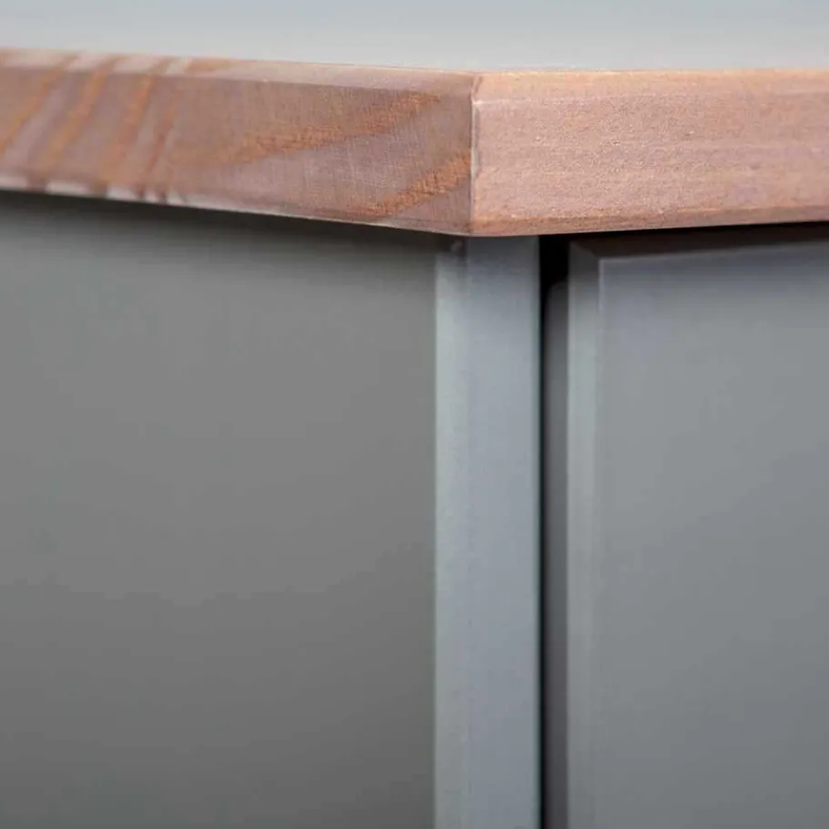 Online Wohnen 131x86x45 Landhaus Anrichte in Grau & Braun - Nepplan