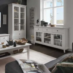 Hot Wohnen 144x91x40 Landhaus Anrichte mit 3 Glastüren - Astinion