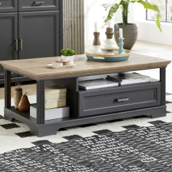 Best Wohnen 120x45x67 Landhaus Couchtisch in Grau - Thumbs