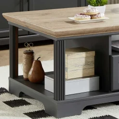 Best Wohnen 120x45x67 Landhaus Couchtisch in Grau - Thumbs