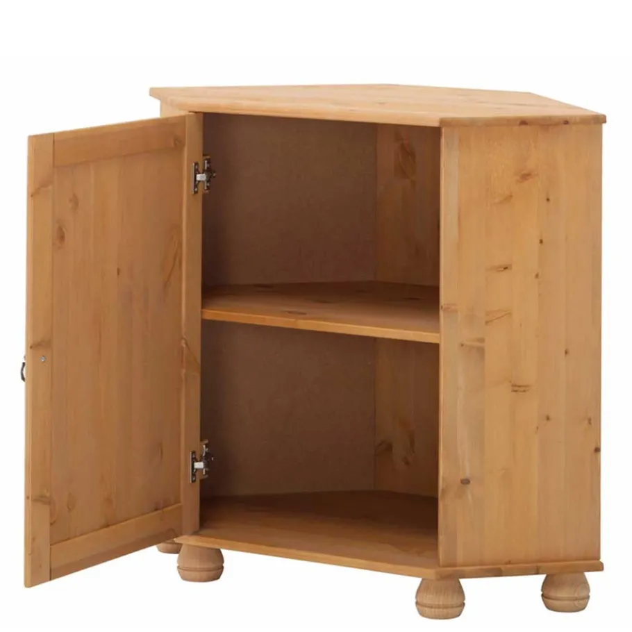 Discount Wohnen 50x78x33 Landhaus Eckschrank aus Kiefer - Lugsca