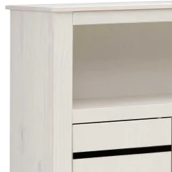 Hot Wohnen 120x130x35 Landhaus Highboard in Weiß - Manduza