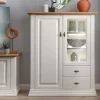 Online Wohnen 113x134x45 Landhaus Highboard mit Glas-Einsatz - Henry
