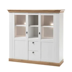 Outlet Wohnen 148x139x44 Landhaus Highboard zweifarbig - Diatara