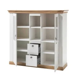 Outlet Wohnen 148x139x44 Landhaus Highboard zweifarbig - Diatara