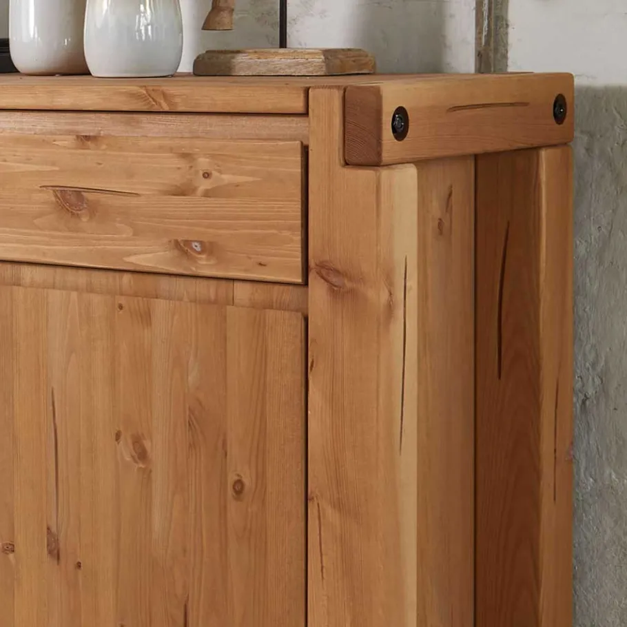 New Wohnen 122x88x44 Landhaus Holzkommode aus Kiefer - Delamaro