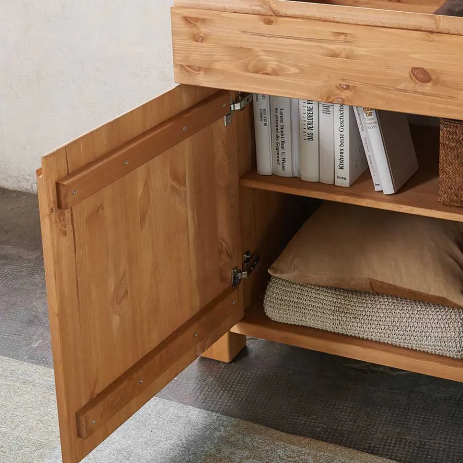 New Wohnen 122x88x44 Landhaus Holzkommode aus Kiefer - Delamaro