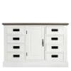 Outlet Wohnen 114x77x41 Landhaus Kommode mit acht Schubladen - Bleaks
