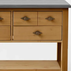 Outlet Wohnen 102x79x35 Landhaus Kommode Tisch mit vier Schubladen - Eshelas