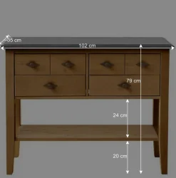 Outlet Wohnen 102x79x35 Landhaus Kommode Tisch mit vier Schubladen - Eshelas