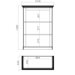 Clearance Wohnen 102x139x44 Landhaus Regal mit 3 Fächern - Diatara