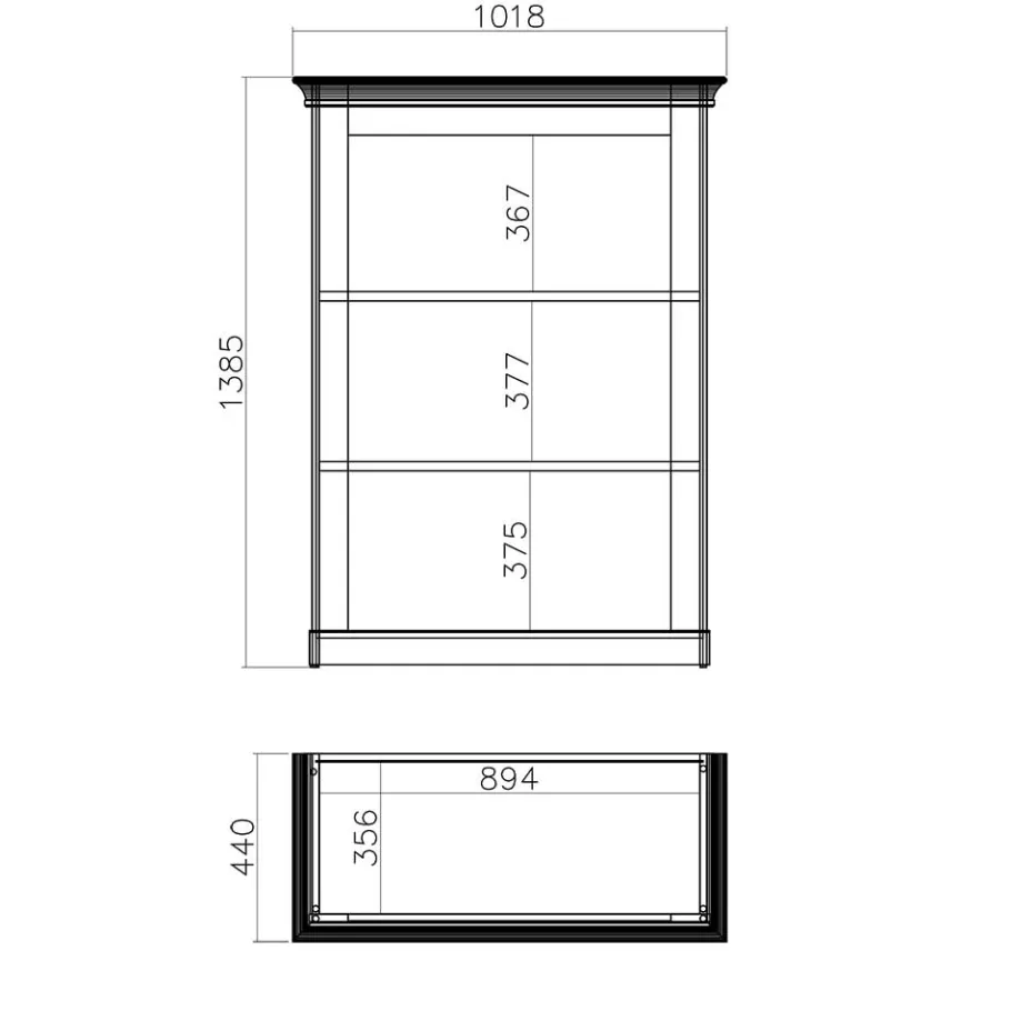 Clearance Wohnen 102x139x44 Landhaus Regal mit 3 Fächern - Diatara