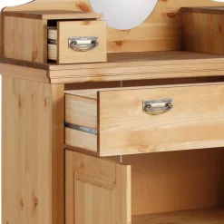 Best Wohnen 90x175x37 Landhaus Schrank mit Spiegel in Oval - Inhusa