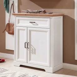 Best Wohnen 93x102x41 Landhaus Schuhschrank mit Schublade - Nurelcas
