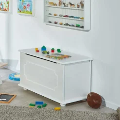Outlet Wohnen 89x53x47 Landhaus Truhe in Weiß - Vaslui