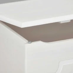Outlet Wohnen 89x53x47 Landhaus Truhe in Weiß - Vaslui