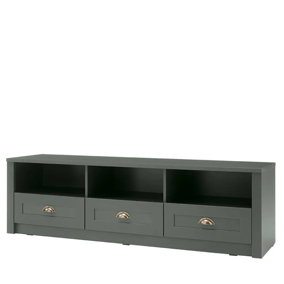 Outlet Wohnen 158x47x43 Landhaus TV Board in Dunkelgrün - Niestov
