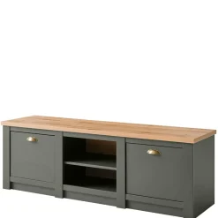 Outlet Wohnen 152x51x45 Landhaus TV Board in Graugrün - Eylan